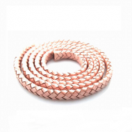 Leer-gevlochten-10x6mm-roze